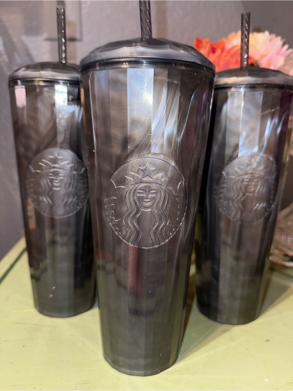 Set of 3 STARBUCKS BLACK KALEIDOSCOPE DON’T TUMBLERS NWTS, VENTI